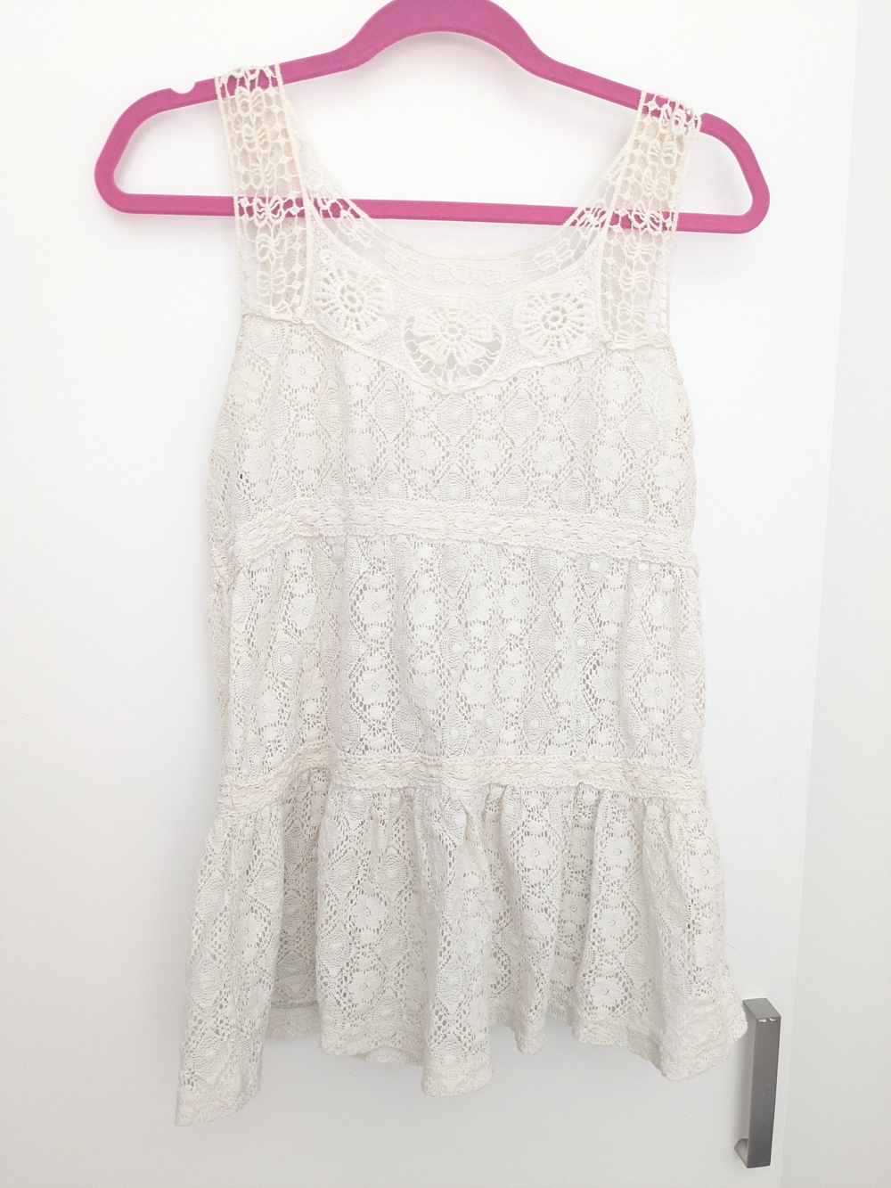 Lace Crochet Tiered Tank Top Dress